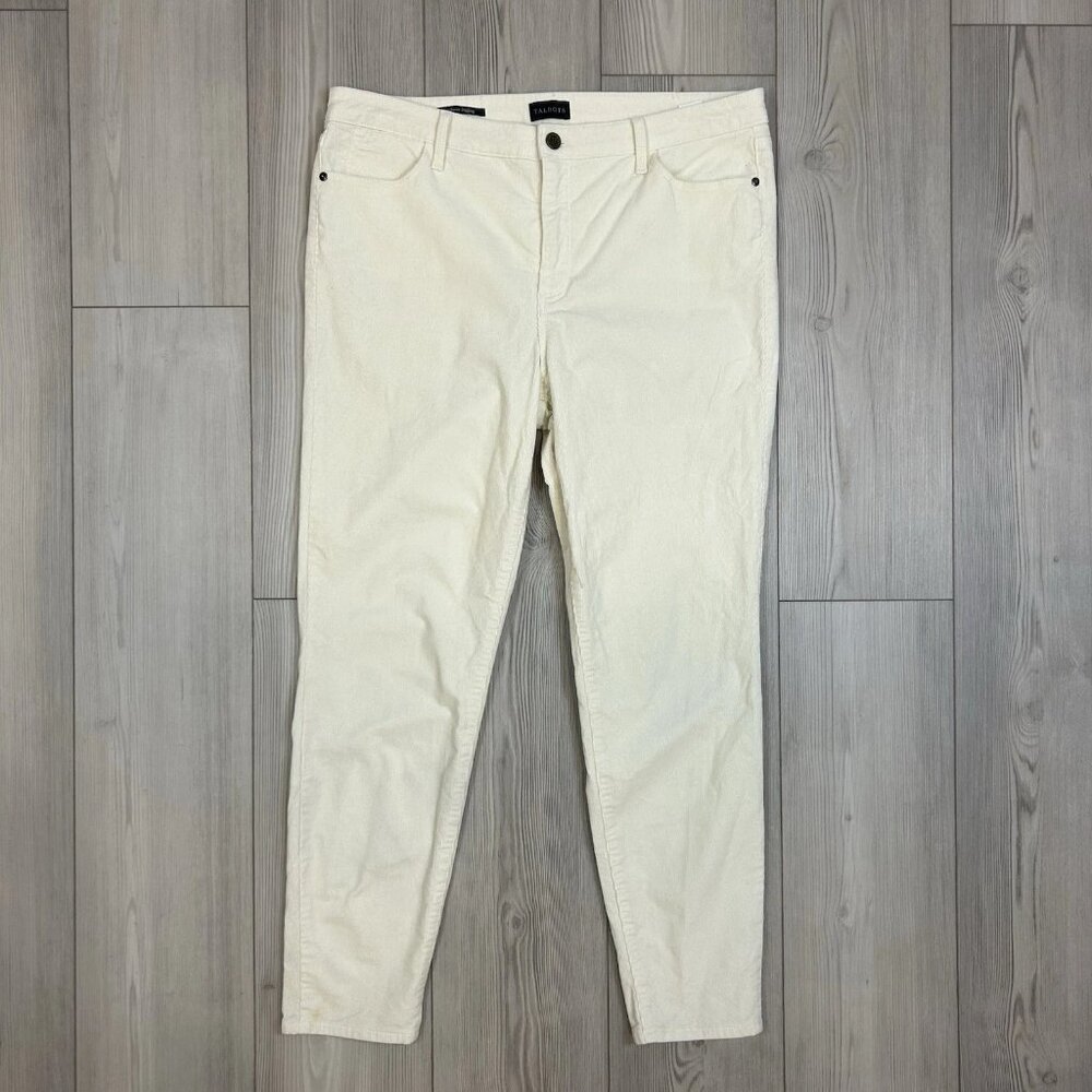 Talbots Corduroy Jeggings High Waist Ankle Length Women’s Ivory Cream Size 14